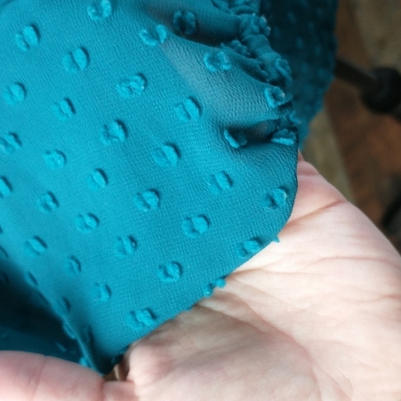 Matilda Jane blue green boho peasant top Woman's Size S NWOT - Picture 3 of 10